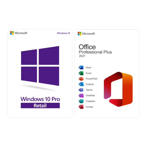 Pachet Windows 10 Pro + Office 2021 Pro Plus Retail