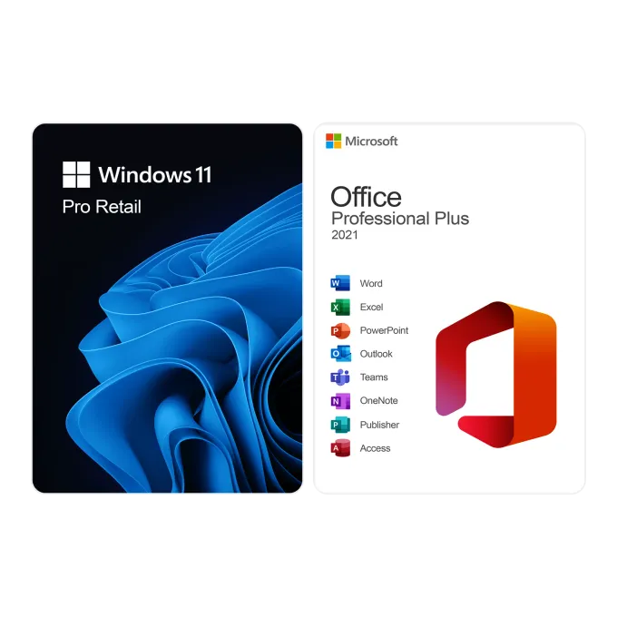 Pachet Windows 11 Pro Retail + Office 2021 Pro Plus