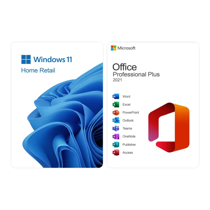 Pachet Windows 11 Home Retail + Office 2021 Pro Plus