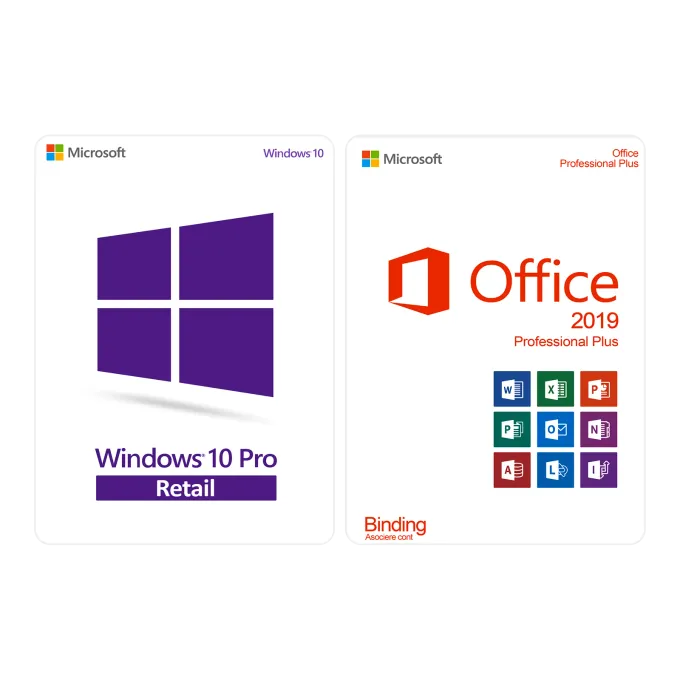 Pachet Windows 10 Pro + Office 2019 Pro Plus Binding