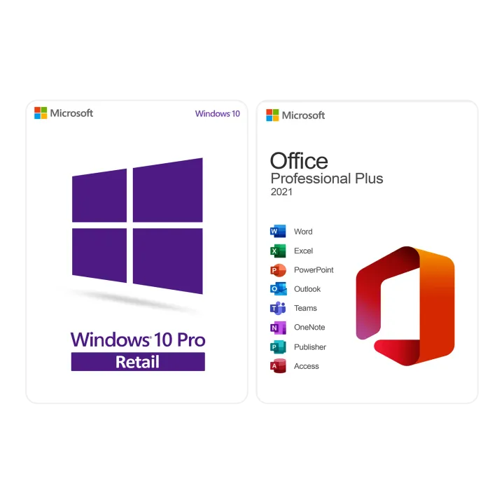 Pachet Windows 10 Pro + Office 2021 Pro Plus Retail