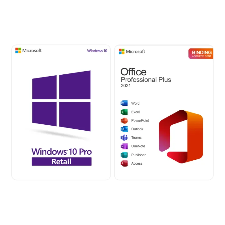 Pachet Windows 10 Pro + Office 2021 Pro Plus Binding