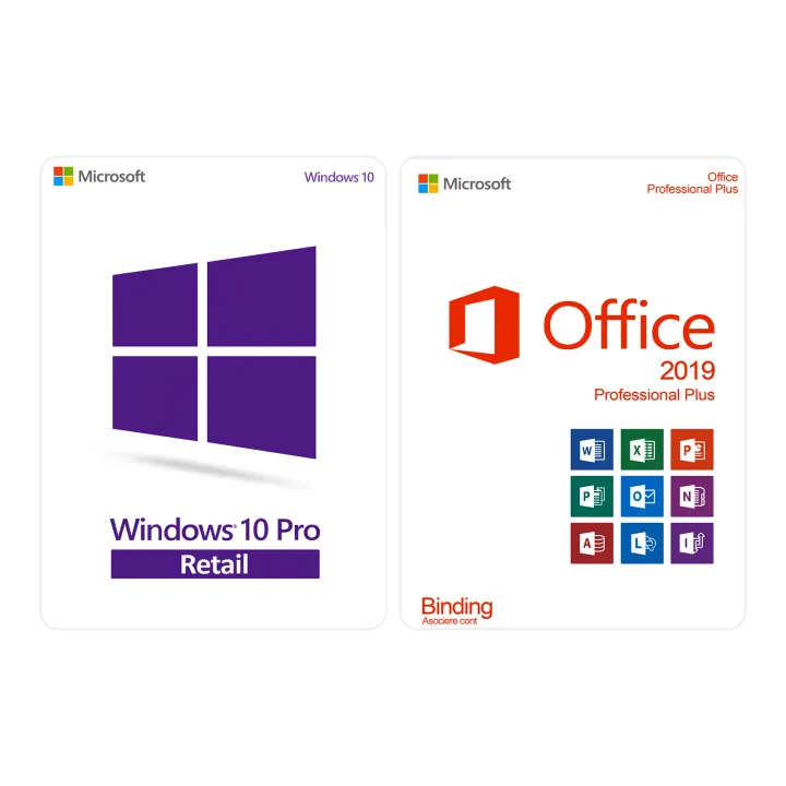 Pachet Windows 10 Pro + Office 2019 Pro Plus Binding