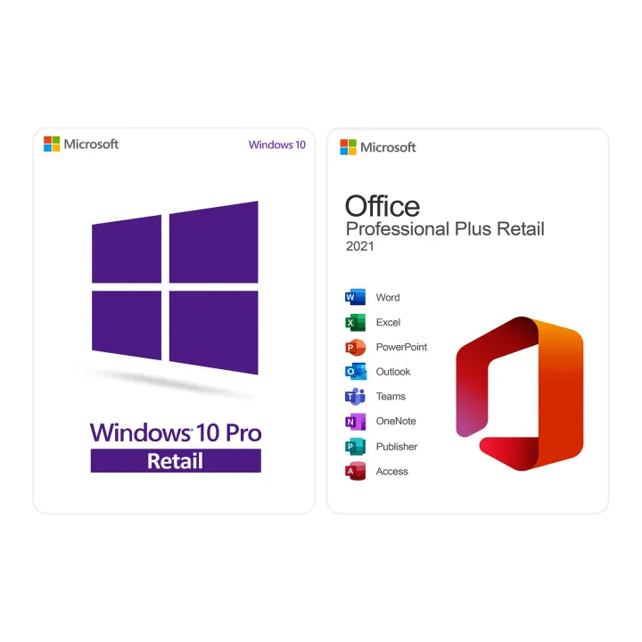 Pachet Windows 10 Pro + Office 2021 Pro Plus Retail Online