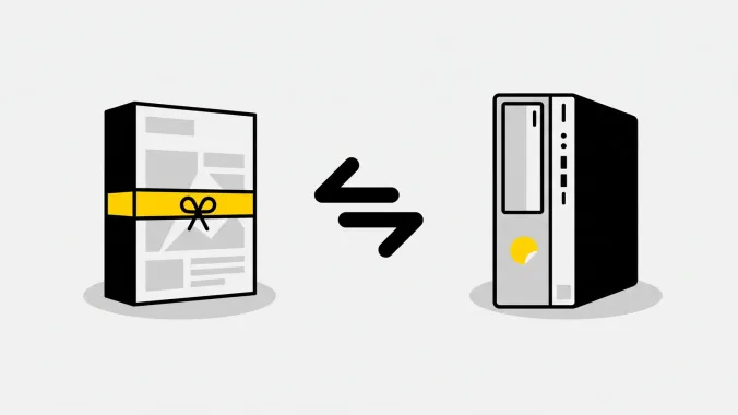 Cutie software Retail și unitate PC cu licență OEM, comparate față în față