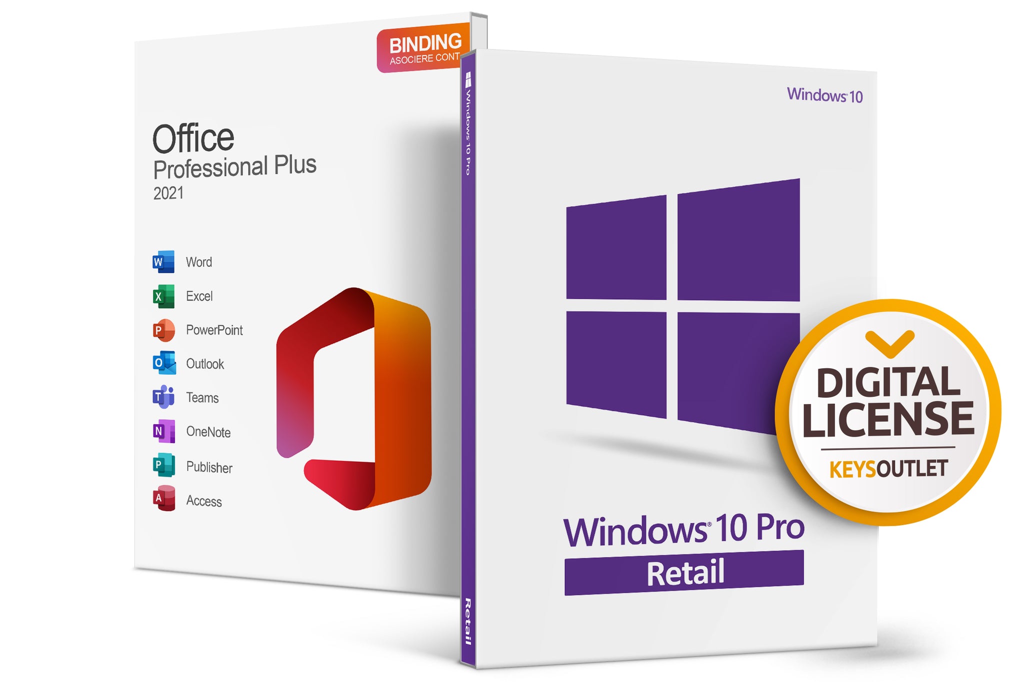 Pachet Windows 10 Pro + Office 2021 Pro Plus Binding